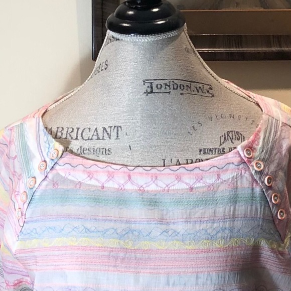 Anthropologie White Embroidered, Cotton Blouse SzM - Picture 2 of 8